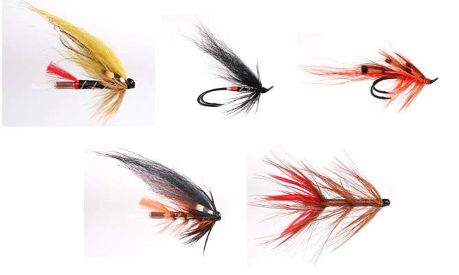 Fly Fishing Salmon flies ALLYS Purple size 6-8 DOUBLES pack of 6 #153